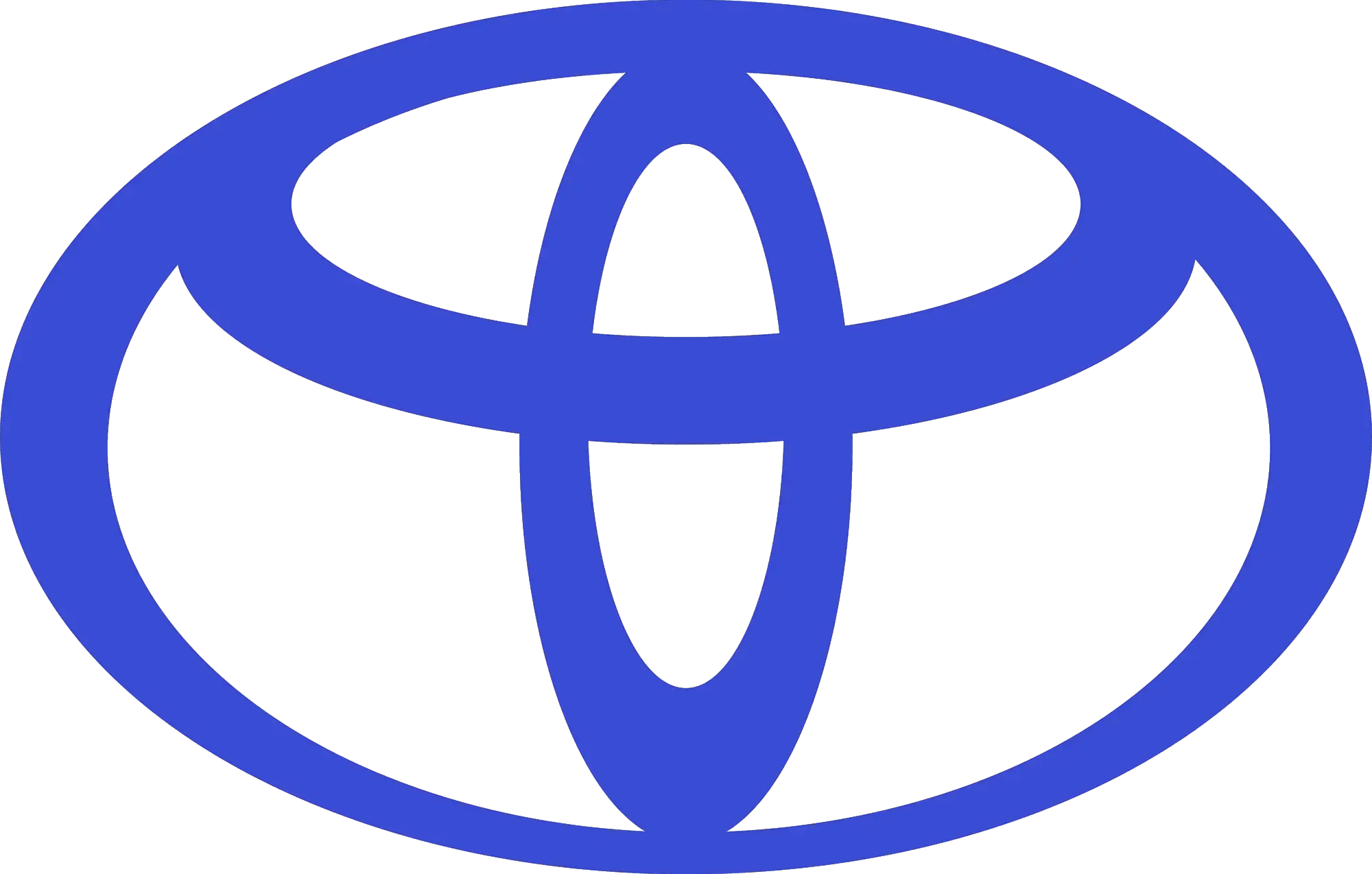A blue toyota logo on a white background