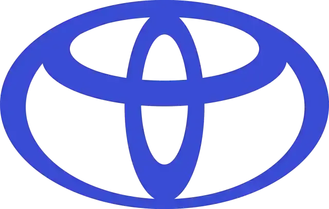 A blue toyota logo on a white background