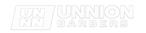Logotipo de Union Barbers, con "UN" apilado dentro de una forma inclinada, "UNION" al lado y "BARBERS" debajo.