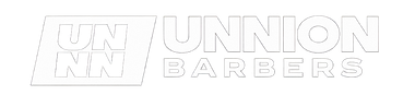 Logotipo de Union Barbers, con "UN" apilado dentro de una forma inclinada, "UNION" al lado y "BARBERS" debajo.