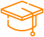 A line drawing of a graduation cap on a white background.