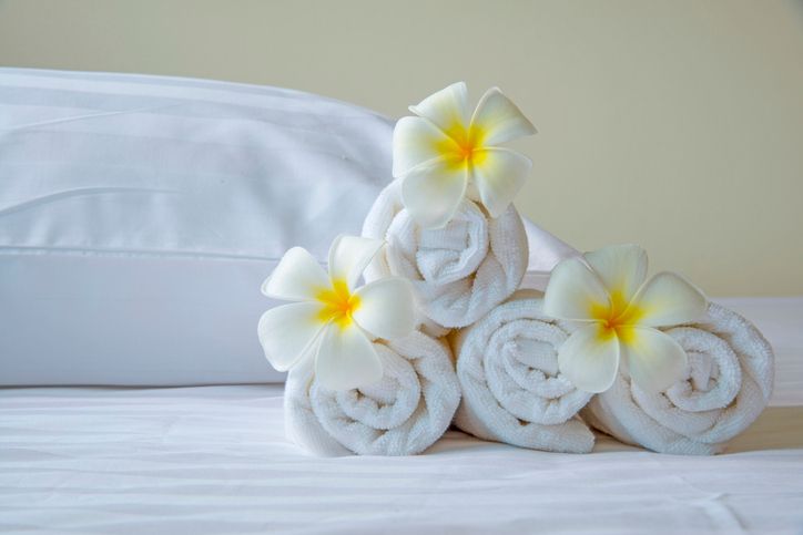 Freshly laundered, hotel-quality linens and towels ready for guest use