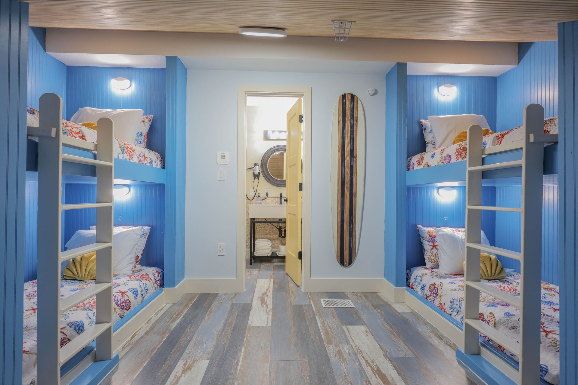 Professionally photographed bunk room in a vacation rental home