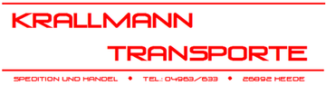 Ein rot-weißes Logo für Kralmann Transporte