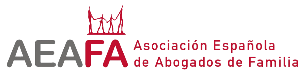 Logo for Asociación Española de Abogados de Familia (AEFA) with stylized family figures and text.