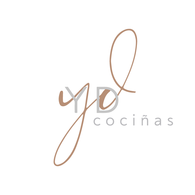 Logotipo de YD Cocinas con las iniciales YD en letra cursiva y la palabra "cocinas" debajo.