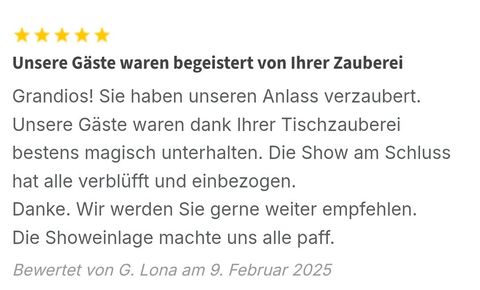 Bewertung Zauberer Bortini 