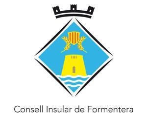A blue and yellow logo for consell insular de formentera