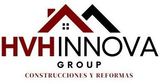 Logo de HVHINNOVA Group con iconos de techo rojo y negro, texto &ldquo;Construcciones y Reformas&rdquo;
