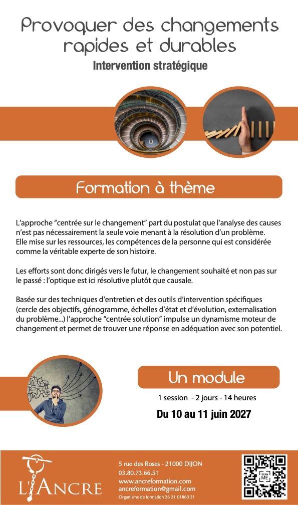 Plaquette de formation sur les changements rapides et durables