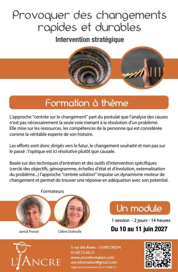 Plaquette de formation sur les changements rapides et durables