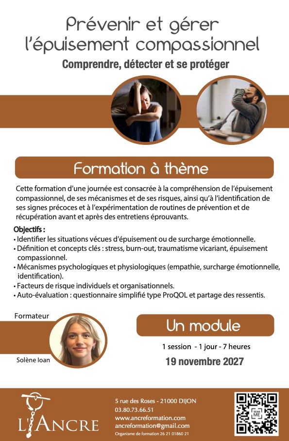 Plaquette de formation sur la prévention et la gestion de l'épuisement compassionnel