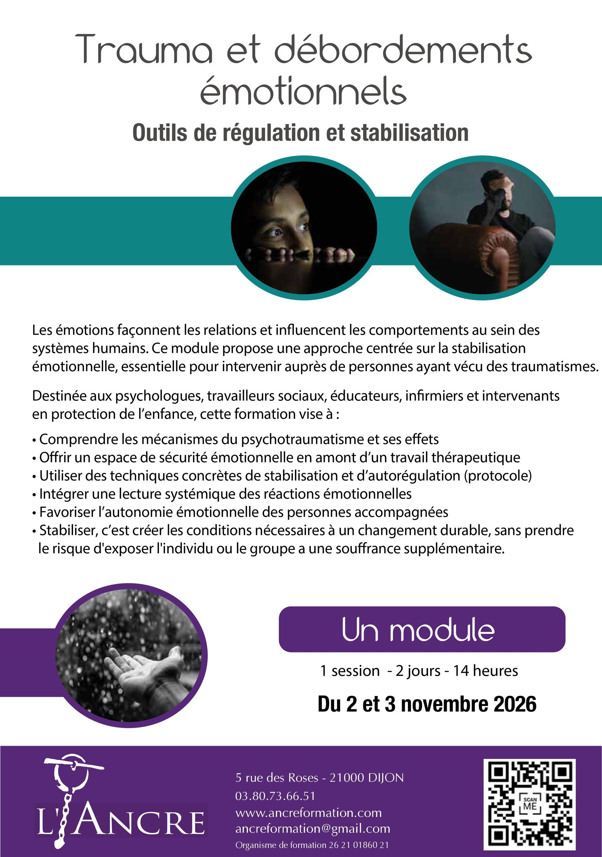 Plaquette de formation sur les traumas et débordements émotionnels