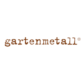 Ein Logo für Gartenmetall auf weißem Hintergrund