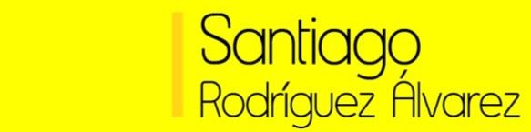 Un cartel amarillo que dice Santiago Rodríguez Álvarez.