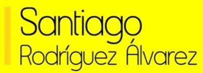 Un cartel amarillo que dice Santiago Rodríguez Álvarez.