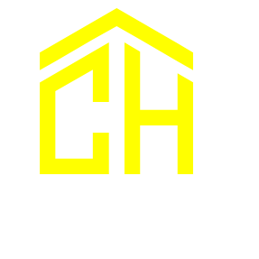 Un logotipo de casa amarilla sobre un fondo blanco.