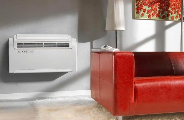 Climatisation console à hauteur de radiateur.