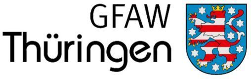 Ein Logo für die gfaw thüringen mit einem Wappen