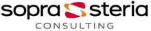 Auf weißem Hintergrund ist ein Logo der Sopra Steria Consulting abgebildet.