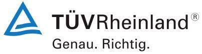 Ein blau-weißes Logo für ein Unternehmen namens TÜV Rheinland