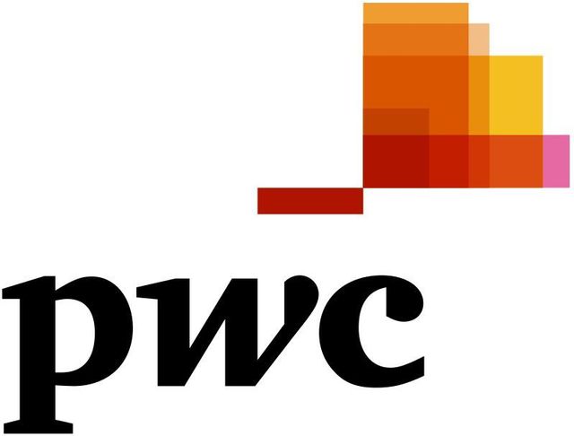 Das PWC-Logo weist ein buntes Schachbrettmuster auf.