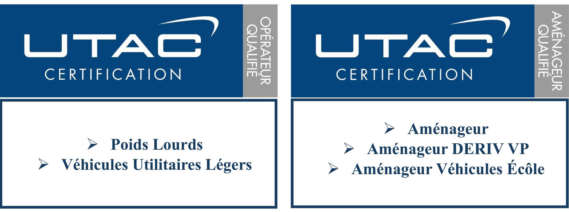 Logos pour les certifications UTAC.