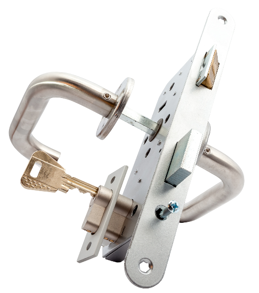 Serrure de porte avec une clé