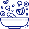Icon mit Schüssel und Gemüse