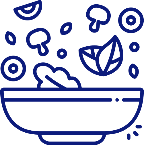 Icon mit Schüssel und Gemüse