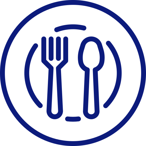 Icon mit Teller und Besteck