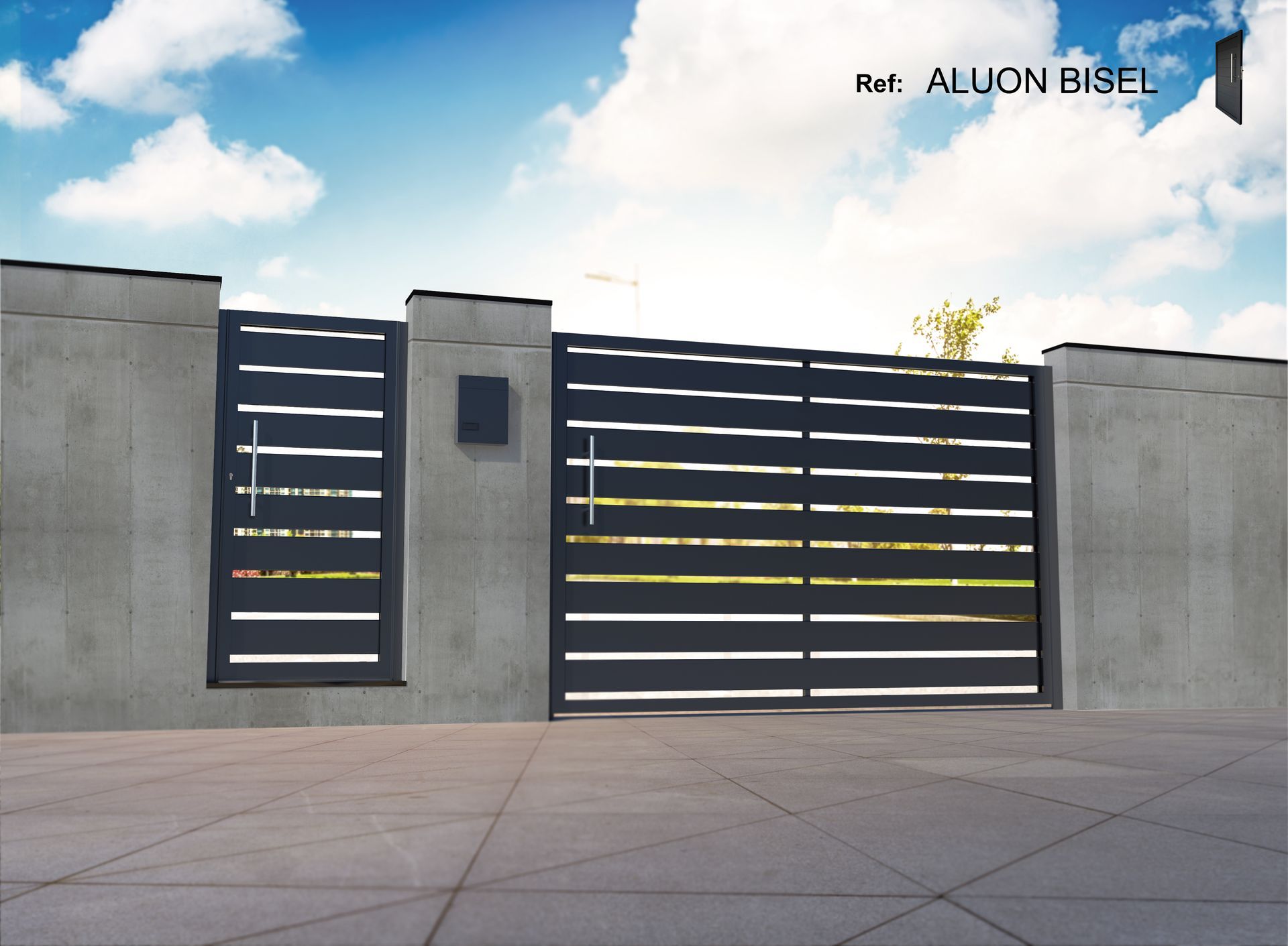 Una valla con la palabra aluon escrita en ella