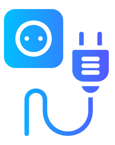 Prise électrique bleue