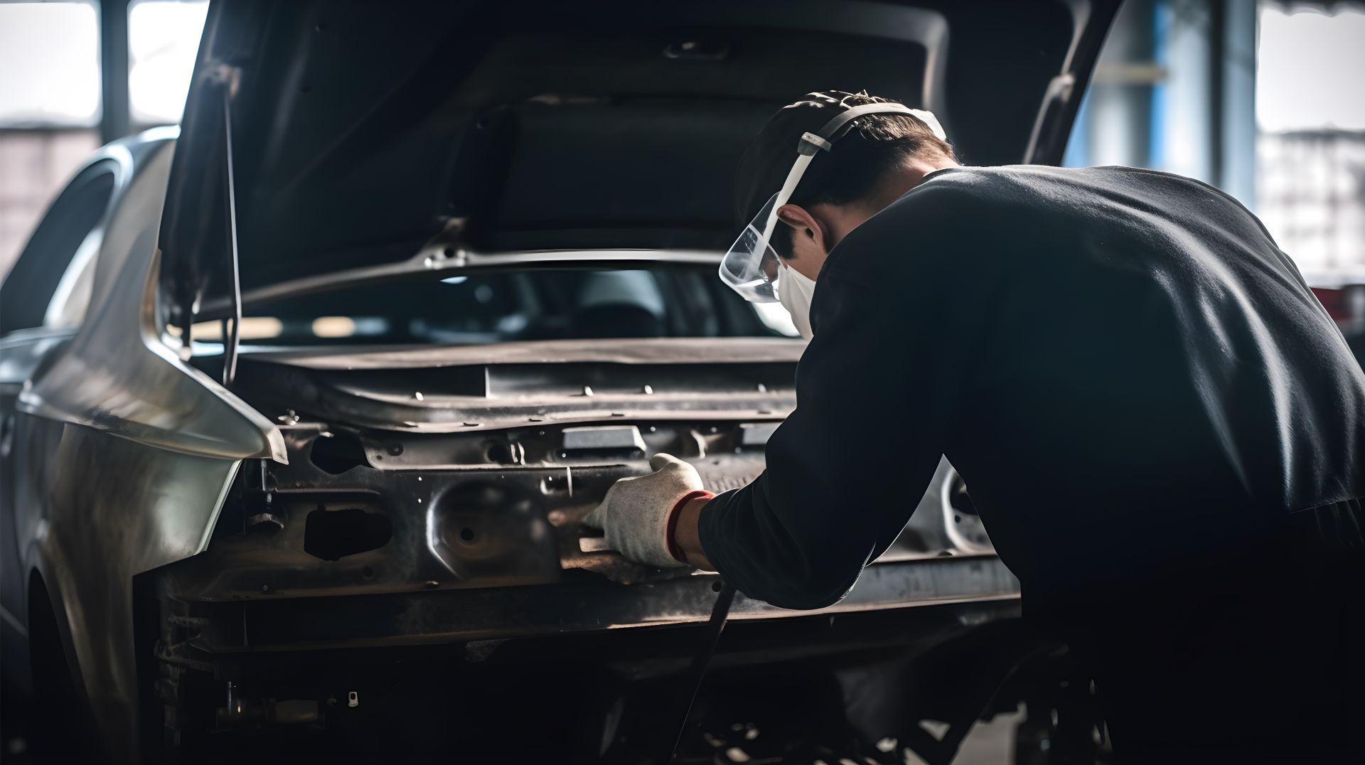 Auto wird in Werkstatt repariert