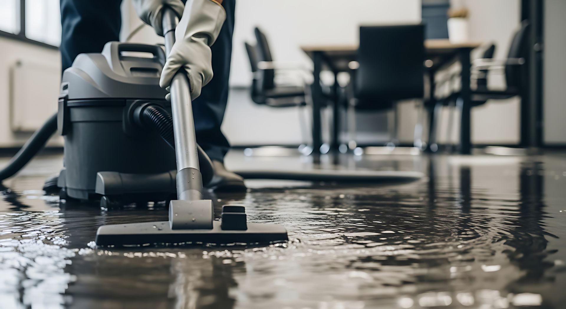Travaux de rénovation avec aspirateur à eau