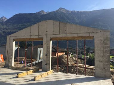 Facciata capannone in costruzione - Rodesino Impresa Generale di Costruzioni Ticino