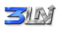 Logotipo de 3LW en azul met&aacute;lico y plateado, con una flecha ascendente en la W