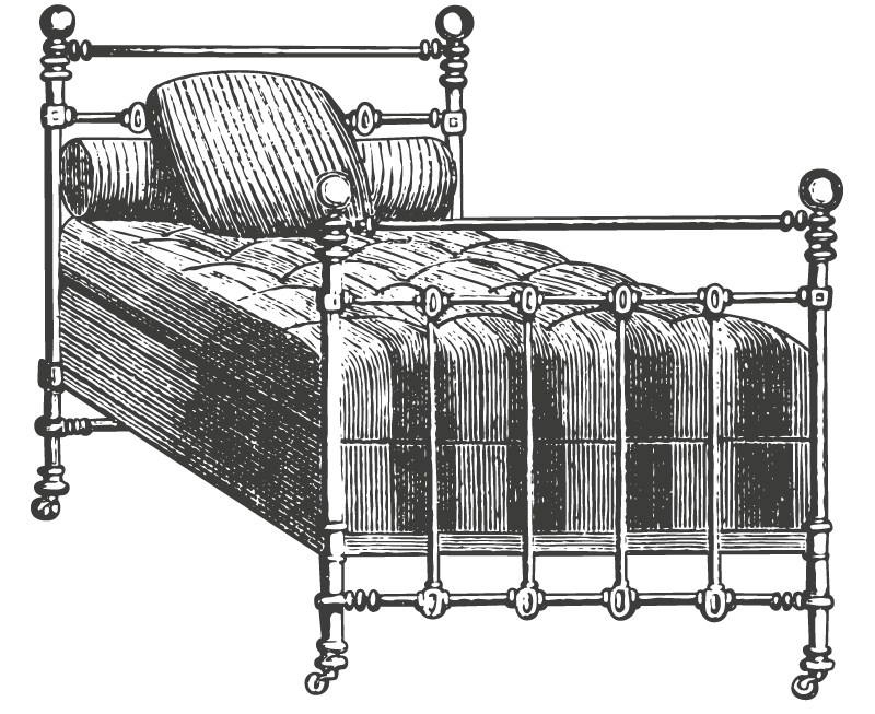 Illustration d'un lit vintage