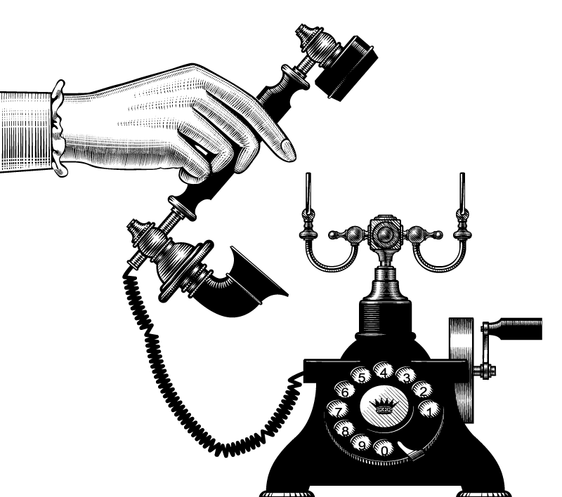 Illustration d'une main qui prend un téléphone
