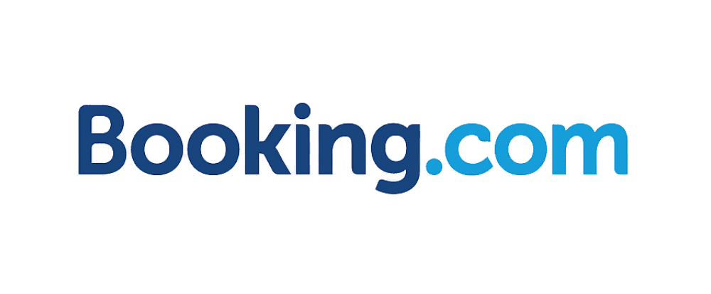 Booking.com logo in dark and light blue text on a white background.