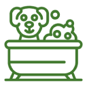 Icon Hund in Badewanne