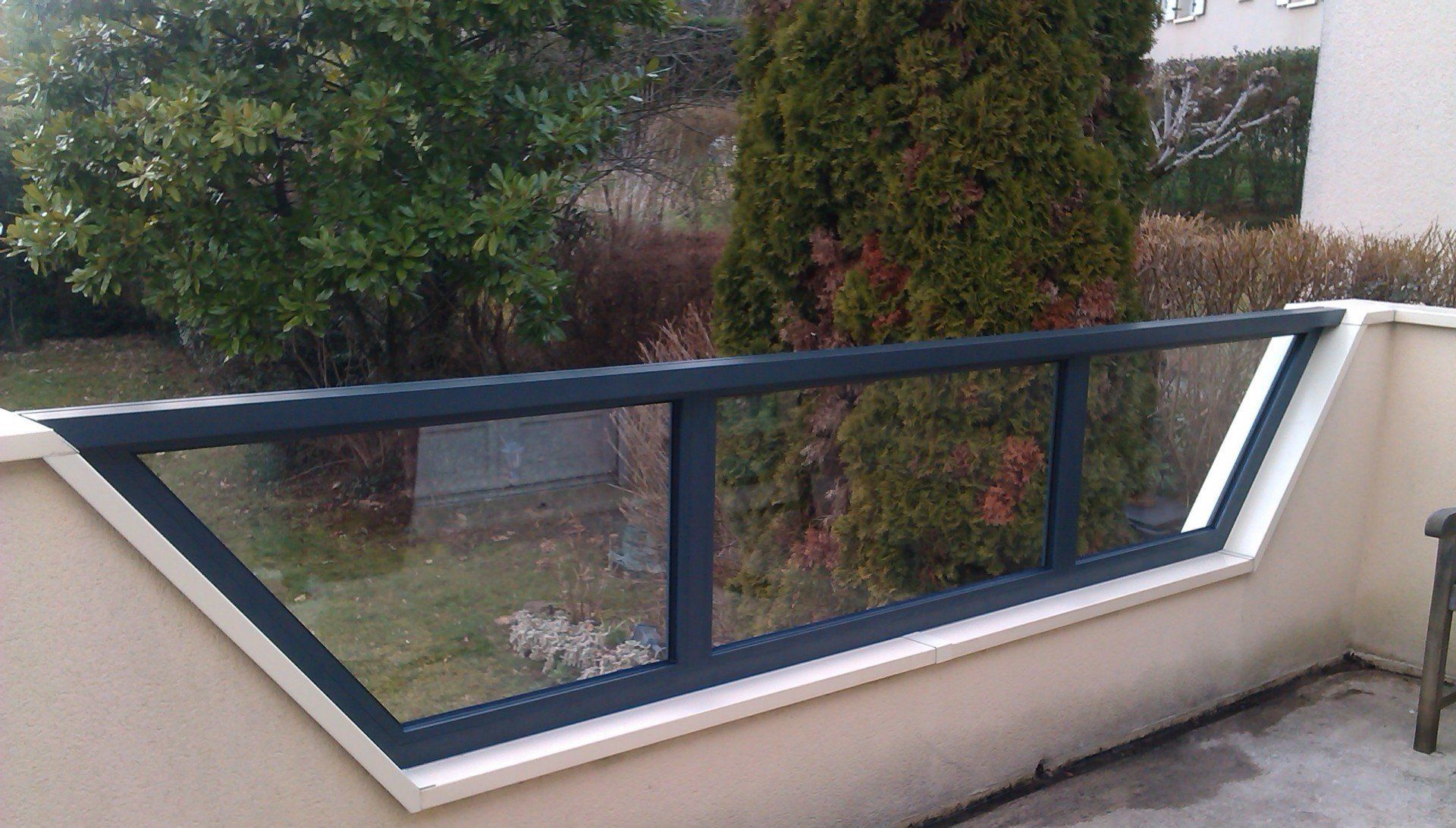 Garde-corps alu, verre