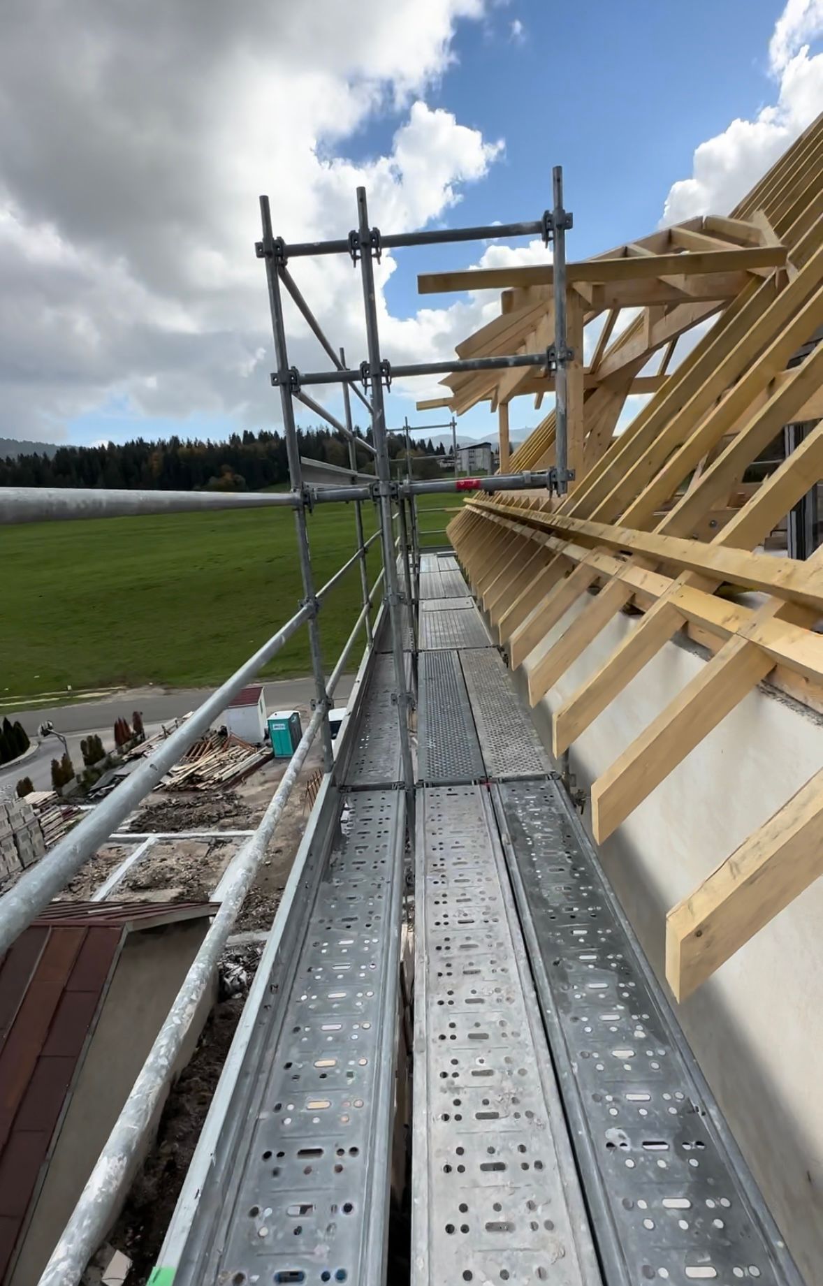 Charpente avec échafaudage