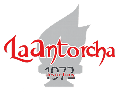 Logotipo de LaAntorcha en rojo y gris con el texto &ldquo;1973&rdquo; y &ldquo;des de l'any&rdquo;.