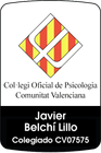 Carnet Oficial de Psicólogo: Javier Belchí Lillo, Colegio CV07575, logotipo del Colegio de Psicólogos Comunitarios de Valenci