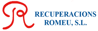 Un logo rojo y azul para recuperacions romeu sl.