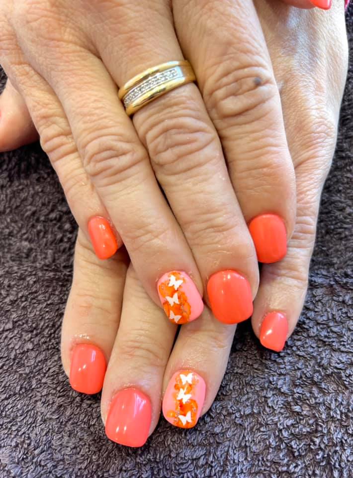 décoration onglerie orange