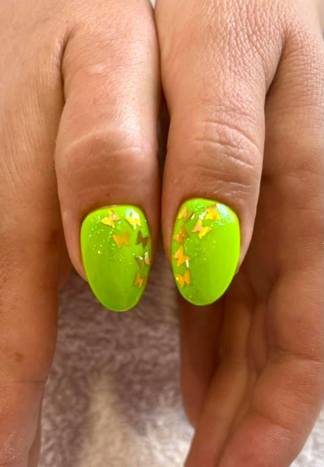 décoration ongle vert