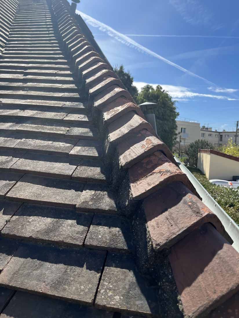 Bordure d'un toit vue de près