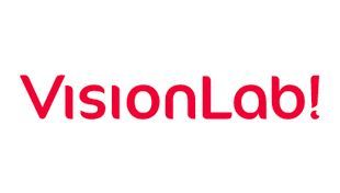 Logotipo de VisionLab en texto rojo sobre fondo blanco.